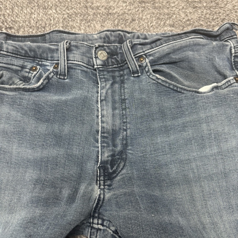 Levis 511 Jeans Mens 34x30 Black Gray Slim Straight Stretch Denim Mid Rise Pants - Picture 7 of 11